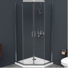 Душевой уголок BelBagno Uno 90х90 UNO-195-P-2-90-C-Cr профиль Хром стекло прозрачное
