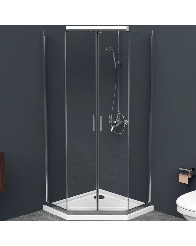 Душевой уголок BelBagno Uno 90х90 UNO-195-P-2-90-C-Cr профиль Хром стекло прозрачное