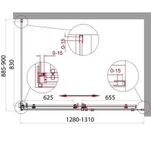Душевой уголок BelBagno Acqua 130х90 ACQUA-AH-1-130/90-C-NERO профиль Черный стекло прозрачное