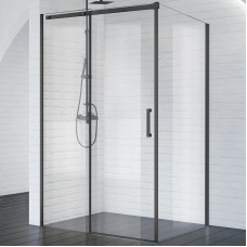 Душевой уголок BelBagno Acqua 150х90 ACQUA-AH-1-150/90-C-NERO профиль Черный стекло прозрачное
