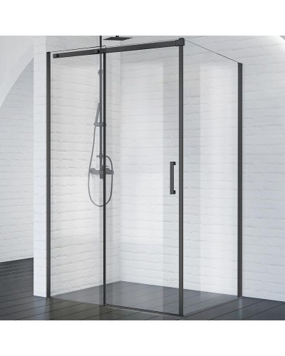 Душевой уголок BelBagno Acqua 150х90 ACQUA-AH-1-150/90-C-NERO профиль Черный стекло прозрачное