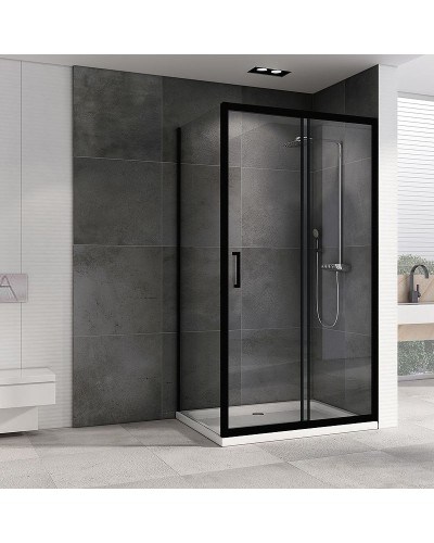 Душевой уголок Abber Schwarzer Diamant 130х80 AG30130B-S80B профиль Черный стекло прозрачное