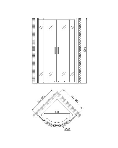Душевой уголок Gemy Victoria 80х80 S30062M профиль Хром стекло матовое