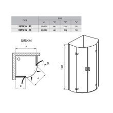 Душевой уголок Ravak Smartline SMSKK4-80 80x80 3S244A00Y1 профиль Хром стекло Transparent