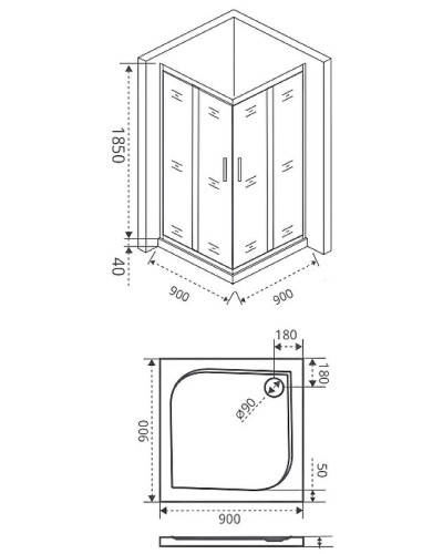 Душевой уголок Good Door Infinity CR-90-C-CH 90х90 профиль Хром стекло прозрачное