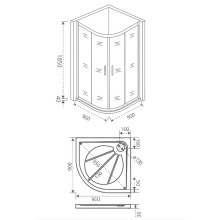 Душевой уголок Good Door Infinity R-90-G-CH 90x90 профиль Хром стекло Грейп