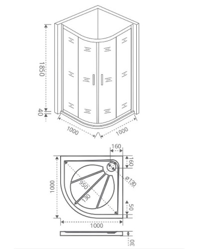 Душевой уголок Good Door Infinity R-100-G-CH 100x100 профиль Хром стекло Грейп