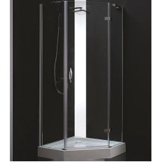 Душевой уголок Cezares Bergamo 100x100 R BERGAMO-W-P-1-100-C-Cr-R-IV профиль Хром стекло прозрачное