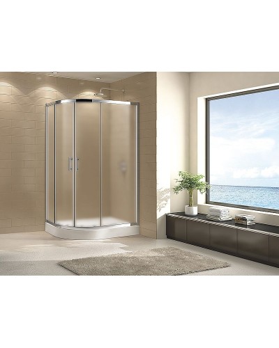 Душевой уголок Cezares Eco 100х80 ECO-O-RH-2-100/80-P-Cr профиль Хром стекло рифленое