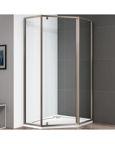Душевой уголок Cezares Eco 90х90 ECO-O-P-1-90-C-Br профиль Бронза стекло прозрачное