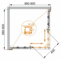 Душевой уголок Cezares Anima 90x90 ANIMA-W-A-2-90-C-Cr-IV профиль Хром стекло прозрачное