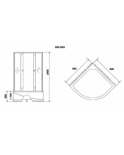 Душевой уголок Niagara Eco 90x90 NG-006-14N профиль Хром матовый стекло матовое