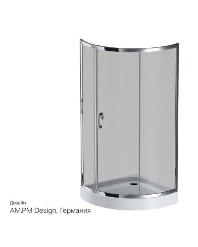 Душевой уголок AM.PM Like Solo Slide 90x90 W83G-315-090CG64 профиль Хром матовый стекло тонированное