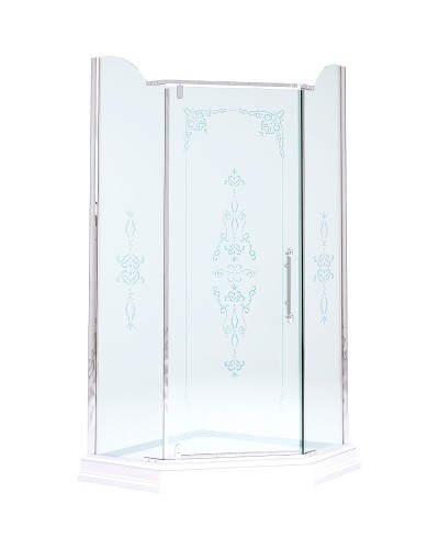 Душевой уголок Migliore Diadema Penta 90x90 24163 профиль Хром стекло прозрачное с декором