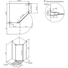 Душевой уголок Migliore Diadema Penta 90x90 24163 профиль Хром стекло прозрачное с декором