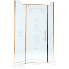 Душевой уголок Migliore Diadema Penta 90x90 24162 профиль Бронза стекло прозрачное с декором