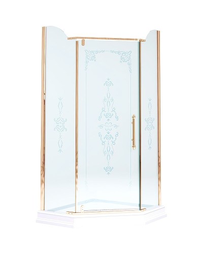 Душевой уголок Migliore Diadema Penta 90x90 24162 профиль Бронза стекло прозрачное с декором