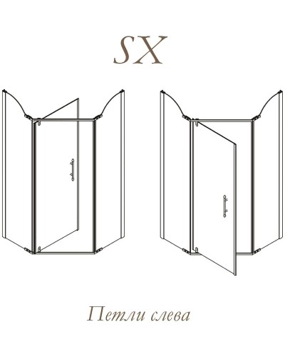 Душевой уголок Migliore Diadema Penta 90x90 24175 профиль Бронза стекло прозрачное