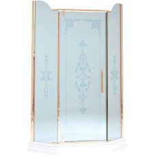 Душевой уголок Migliore Diadema Penta 100x100 24166 профиль Бронза стекло матовое с декором