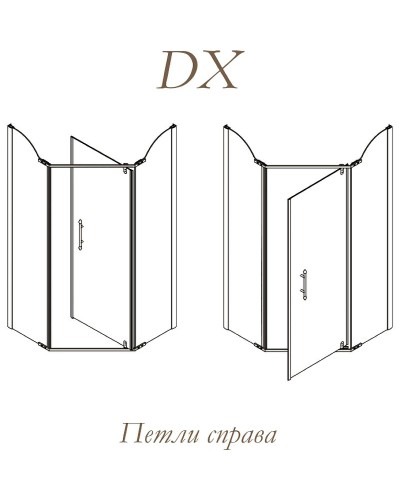 Душевой уголок Migliore Diadema Penta 100x100 24166 профиль Бронза стекло матовое с декором