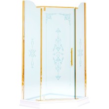 Душевой уголок Migliore Diadema Penta 100x100 24161 профиль Золото стекло прозрачное с декором