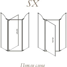 Душевой уголок Migliore Diadema Penta 100x100 24161 профиль Золото стекло прозрачное с декором