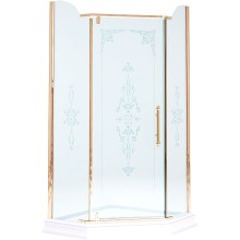 Душевой уголок Migliore Diadema Penta 100x100 24164 профиль Бронза стекло прозрачное с декором