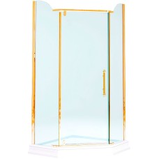 Душевой уголок Migliore Diadema Penta 100x100 24174 профиль Золото стекло прозрачное
