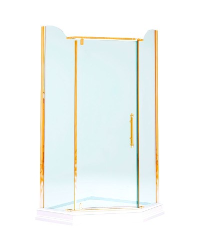 Душевой уголок Migliore Diadema Penta 100x100 24174 профиль Золото стекло прозрачное