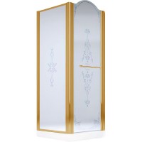 Душевой уголок Migliore Diadema 90x90 R 22683 профиль Бронза стекло матовое с декором