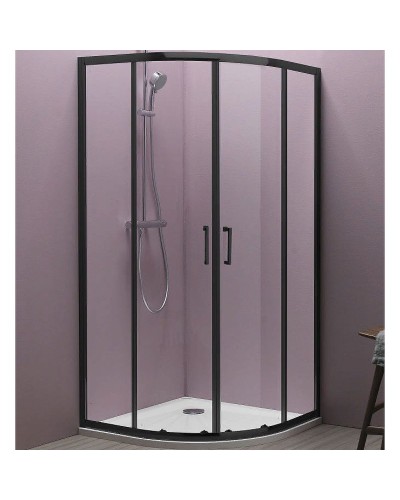 Душевой уголок Kolpa San Eco Quat TKP 80x80 515290 профиль Черный стекло прозрачное