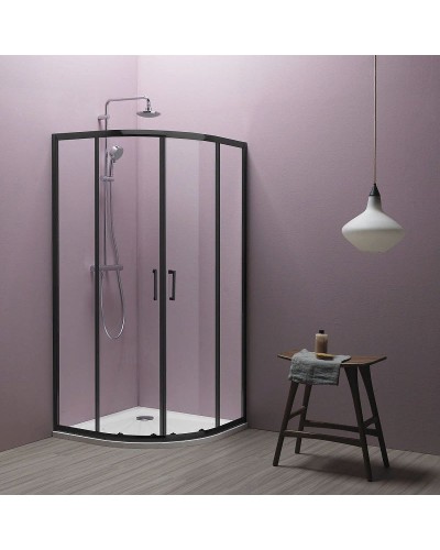 Душевой уголок Kolpa San Eco Quat TKP 90x90 515300 профиль Черный стекло прозрачное