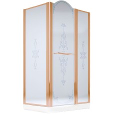 Душевой уголок Migliore Diadema 120x80 R 22686 профиль Бронза стекло матовое с декором