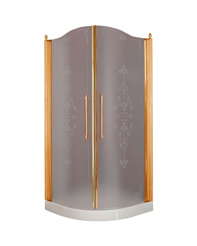 Душевой уголок Migliore Diadema 90x90 20420 профиль Бронза стекло матовое с декором