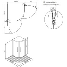 Душевой уголок Migliore Diadema 90x90 20420 профиль Бронза стекло матовое с декором