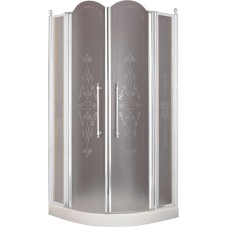 Душевой уголок Migliore Diadema 90x90 20413 профиль Хром стекло матовое с декором