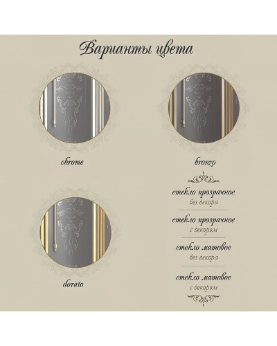 Душевой уголок Migliore Diadema 90x90 20413 профиль Хром стекло матовое с декором