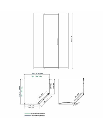 Душевой уголок WasserKRAFT Naab 100x100 86S38 профиль Хром стекло прозрачное