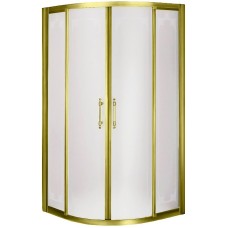 Душевой уголок Migliore Aurelia 90x90 20391 профиль Золото стекло матовое с декором