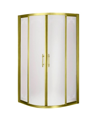 Душевой уголок Migliore Aurelia 90x90 20391 профиль Золото стекло матовое с декором