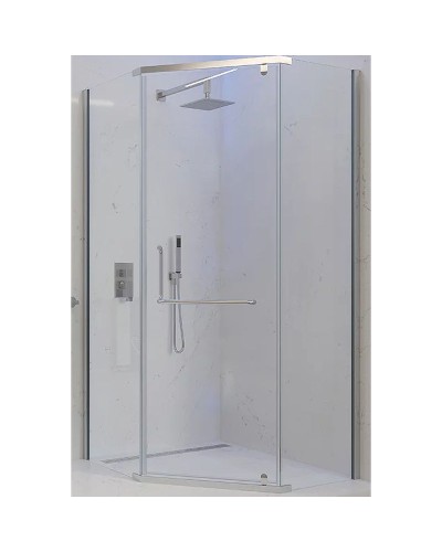 Душевой уголок Veconi Rovigo RV-36 100x100 RV36-100-01-C5 профиль Хром стекло прозрачное