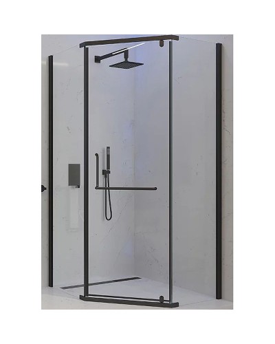 Душевой уголок Veconi Rovigo RV-36B 80x80 RV36B-80-01-C5 профиль Черный матовый стекло прозрачное