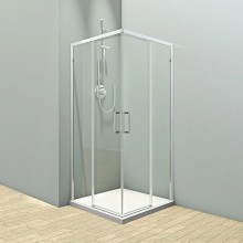 Душевой уголок Veconi Rovigo RV-47 80x80 RV47-80-01-C4 профиль Хром стекло прозрачное