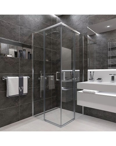 Душевой уголок Veconi Rovigo RV-47 100x100 RV47-100-01-C4 профиль Хром стекло прозрачное