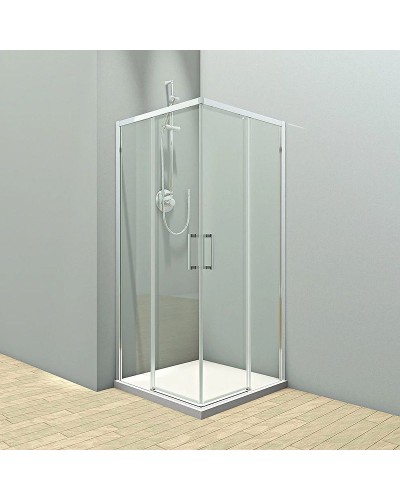 Душевой уголок Veconi Rovigo RV-47 100x100 RV47-100-01-C4 профиль Хром стекло прозрачное