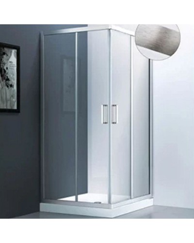 Душевой уголок Veconi Rovigo RV-83 80x80 RV83-80-01-C5 профиль Брашированный алюминий стекло прозрачное