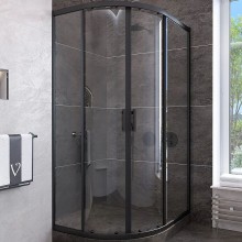 Душевой уголок Veconi Rovigo RV-107B 90x90 RV107B-90-01-C4 профиль Черный матовый стекло прозрачное
