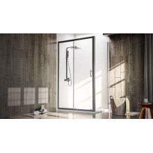 Душевой уголок Veconi Rovigo RV-072B 100x80 RV072B-10080-01-C4 профиль Черный матовый стекло прозрачное