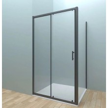 Душевой уголок Veconi Rovigo RV-072B 130x80 RV072B-13080-01-C4 профиль Черный матовый стекло прозрачное