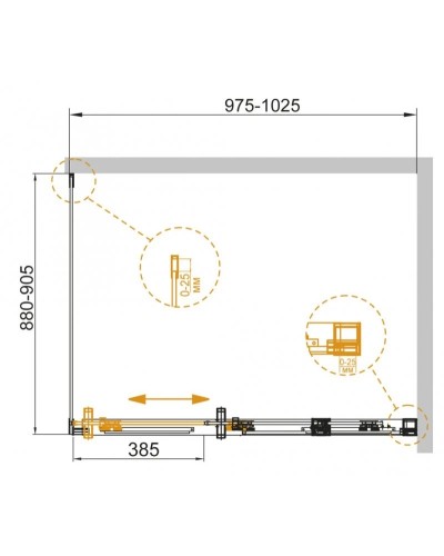 Душевой уголок 100х90 см Cezares DUET SOFT-AH-1-100/90-C-Cr прозрачное